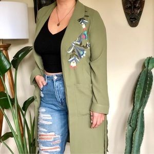 Davi & Dani Olive Green embroidered Jacket